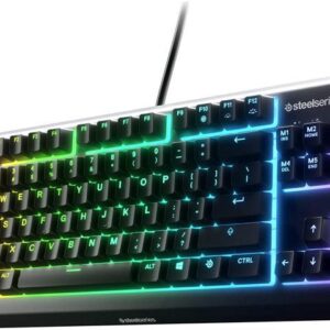 SteelSeries Apex 3 TKL RGB Gaming Keyboard Tenkeyless Compact Form Factor - 8-Zone RGB Illumination IP32 Water & Dust Resistant Whisper Quiet