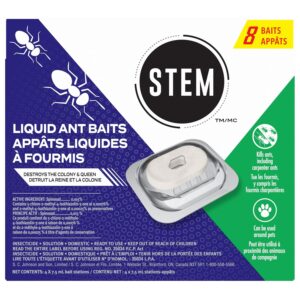 STEM™ Liquid Ant Baits, Destroys The Colony and Queen, for Indoor Use, 8 Spill Proof Bait Stations