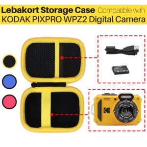 Storage Case Compatible with KODAK PIXPRO WPZ2 Rugged Waterproof Shockproof Dustproof Digital Camera (Black + Yellow Case)