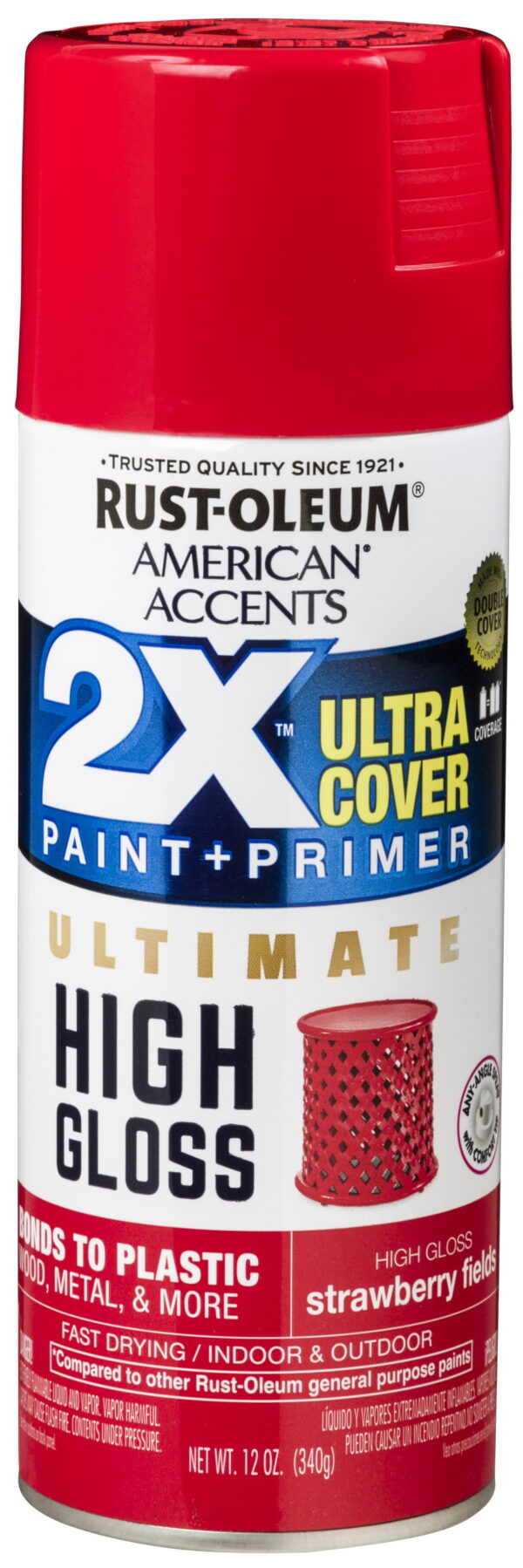 Strawberry Fields, Rust-Oleum American Accents Ultra Cover 2X Ultimate High Gloss Spray Paint, 12 oz Strawberry Fields, Rust-Oleum American Accents Ultra Cover 2X Ultimate High Gloss Spray Paint, 12 oz