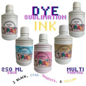 Sublimation Ink 5 Refill Bottles (Set+Black) Universal Use Each Bottle 250ML For Printers Clothing and Many Others