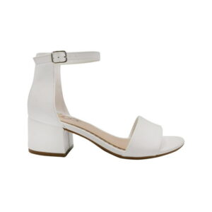 Sugar Women's Low-Chunk Low Heel Dress Shoe Ladies Ankle Strap Pump Sandal-Noelle Low-Chunk Low Heel-White Smooth-6.5