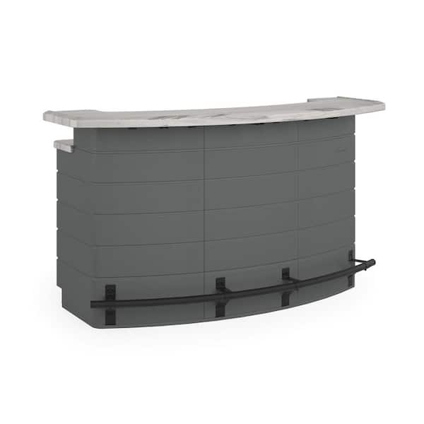 Suncast Backyard Oasis Resin Plastic Outdoor Bar BMEB2500D