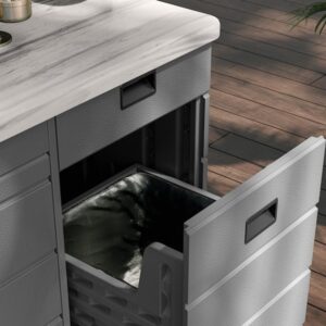 Suncast Backyard Oasis Resin Plastic Outdoor Bar BMEB2500D