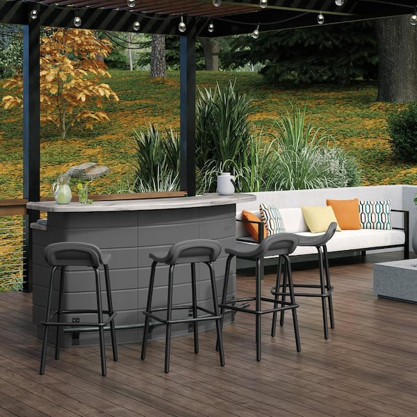 Suncast Backyard Oasis Resin Plastic Outdoor Bar BMEB2500D