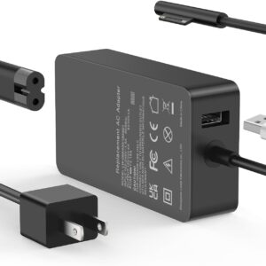 Surface Pro Charger 65W Laptop Charger, Compatible with Microsoft Surface Pro 9/8/7/6/5/4/3/X Surface Go 3/2/1 Surface Laptop 5/4/3/2/1 Surface Book 3/2/1