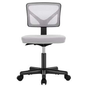 Sweetcrispy Office Computer Desk Chair, Ergonomic Low-Back Mesh Rolling Work Swivel Chairs with Wheels, Armless Comfortable Seat Lumbar Support for Home, Bedroom, Study,...
