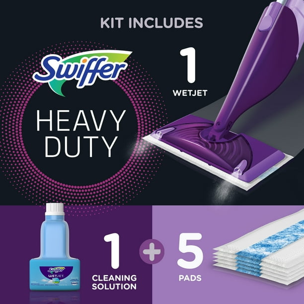 Swiffer Wet Jet Mop, Floor Cleaner for Mopping Wood, Laminate, Tile, Cleaning Set, Fresh Scent