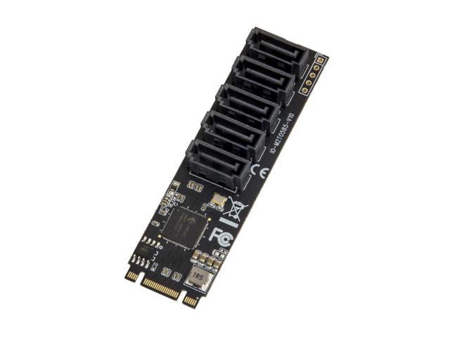 Syba 5 port Non-RAID SATA III 6Gbp/s to M.2 B+M Key Adapter PCI-e 3.0 x2 Bandwith