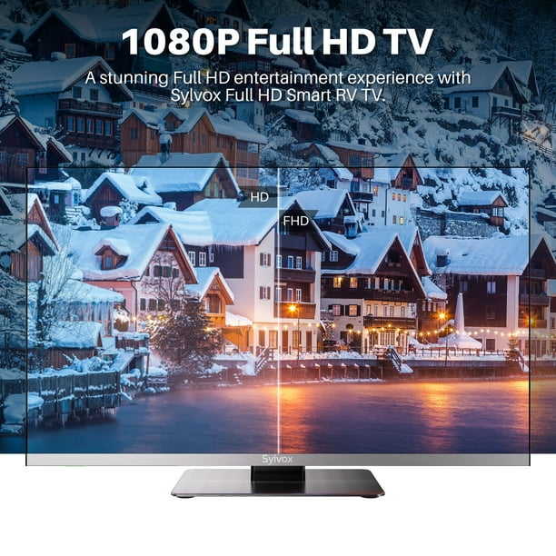 SYLVOX 22 inch Smart RV T, 12 Vot V with DVD Player, 1080P FHD Smart Android Tv, Free Download Apps, Support Wif Bluetoot (Limo Series)