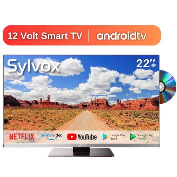 SYLVOX 22 inch Smart RV T, 12 Vot V with DVD Player, 1080P FHD Smart Android Tv, Free Download Apps, Support Wif Bluetoot (Limo Series) SYLVOX 22 inch Smart RV T, 12 Vot V with DVD Player, 1080P FHD Smart Android Tv, Free Download Apps, Support Wif Bluetoot (Limo Series)