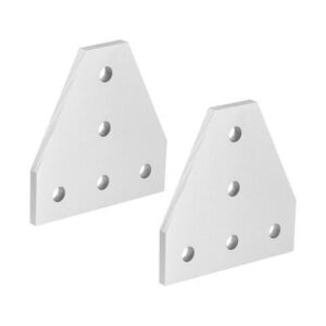 T Shape Outside Joining Plate, 60mm x 60mm x 4mm with 5-Hole Joint Bracket for 2020 Aluminum Profile, 2 Pcs (Silver)