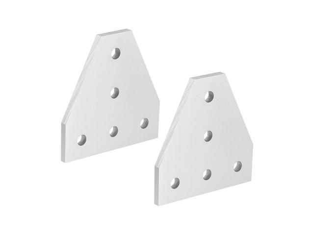 T Shape Outside Joining Plate, 60mm x 60mm x 4mm with 5-Hole Joint Bracket for 2020 Aluminum Profile, 2 Pcs (Silver)