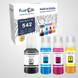 T542 Compatible Refill Bottles Set of 4 All Supplied with Pigment Ink 542 For Epson T542120 T542220 T542320 T542420 For ET-5180 ET-5150 ET-5170