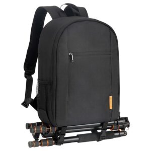 TARION Camera Backpack, Waterproof Photography Case Bag with 14'' Laptop Compartment and Rain Cover for DSLR SLR Camera Lens Flash Accessories, Tb-m-Black, M, Compact