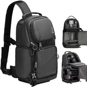 TARION Camera Sling Bag DSLR Hard Shell Camera Shoulder Backpack for Photographers Waterproof Crossbody for Hiking TRS