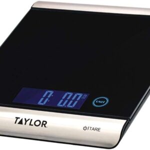 Taylor 3851 High-Capacity Digital Kitchen Scale, 33 lb, Black