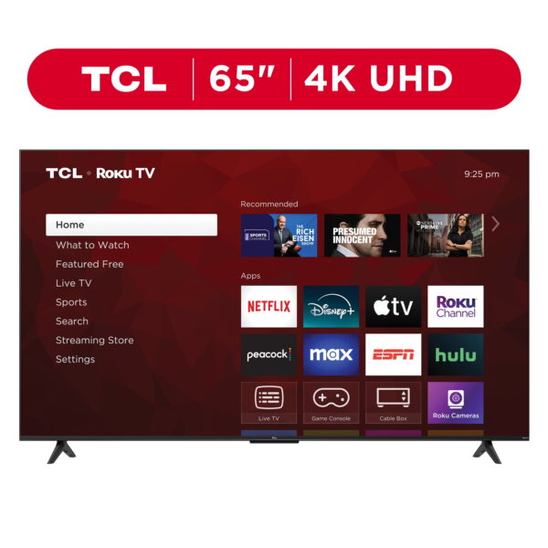 TCL 65” Class S4 (65S451) 4K UHD HDR Smart TV with Roku TV TCL 65” Class S4 (65S451) 4K UHD HDR Smart TV with Roku TV