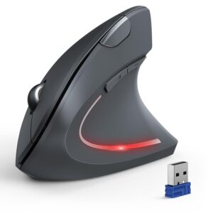 TECKNET Ergonomic Mouse, Wireless Bluetooth Vertical Mouse, 4800 DPI Optical Tracking, 6 Adjustable DPI, Quiet Clicks, 2.4GHz with USB A Receiver, 6 Buttons, Wide Compatibility...