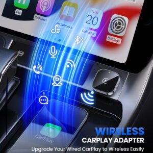Teeran Wireless CarPlay Adapter 2025 Upgrade Wired CarPlay to Wireless, Mini USB Design for Cars with Built-in Wired Apple CarPlay Seamless Use Fast Stable Connection Car Play...