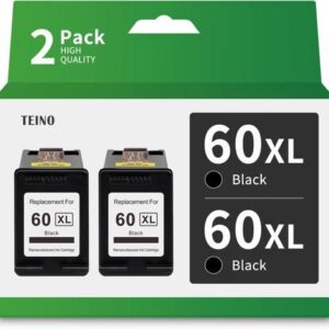 TEINO Remanufactured Ink Cartridge Replacement 60 XL 60XL for PhotoSmart C4780 C4795 C4680 C4650 D110 D110a DeskJet F4480 F4280 F4580 D2530 D2545