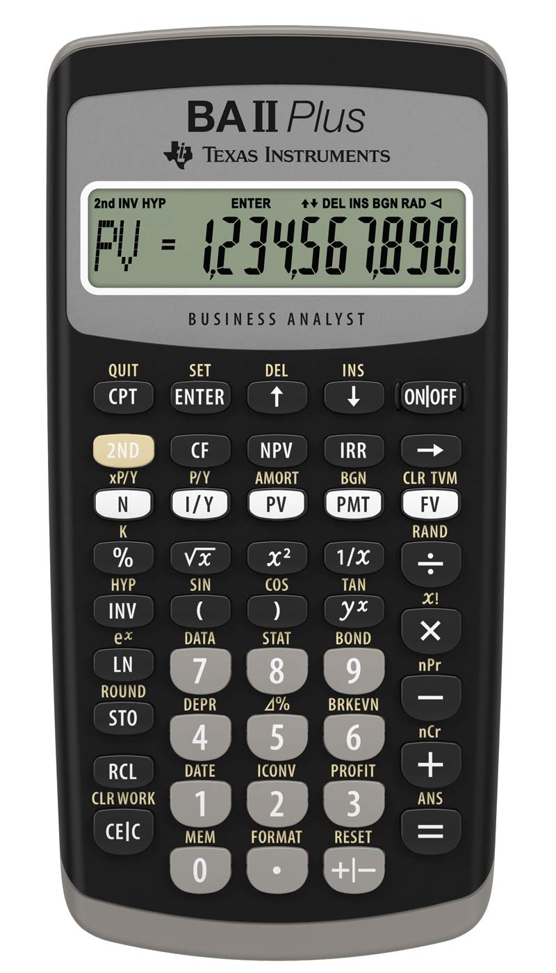 Texas Instruments BA II Plus Financial Calculator, Black