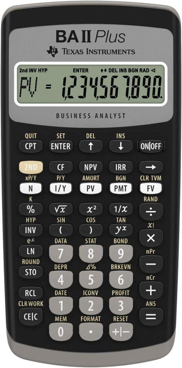 Texas Instruments BA II Plus Financial Calculator, Black Texas Instruments BA II Plus Financial Calculator, Black