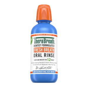 TheraBreath Fresh Breath Alcohol-Free Mouthwash, Mouth Rinse for Adults, Icy Mint, 16 fl oz