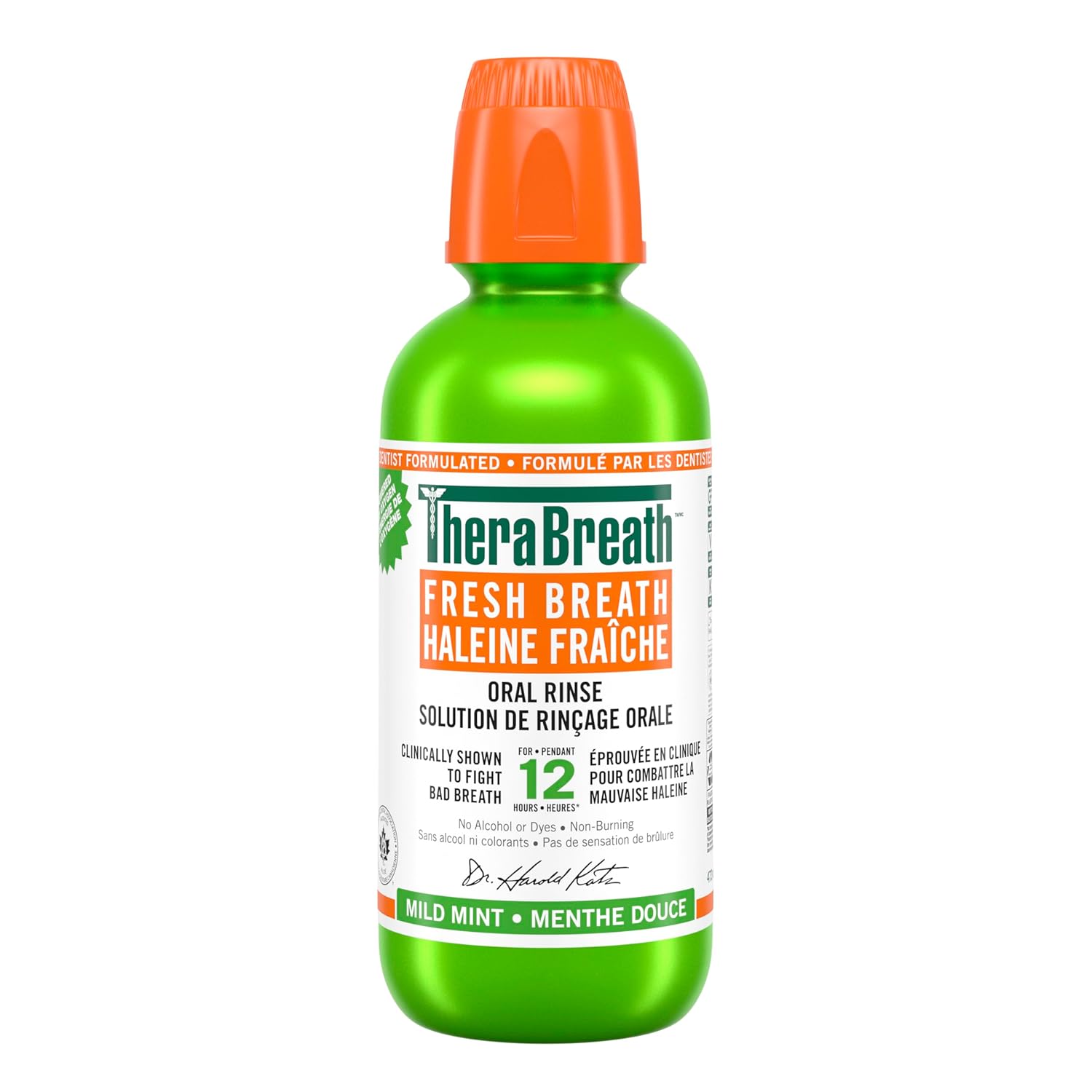 TheraBreath Fresh Breath Oral Rinse, Clinically Shown to Fight Bad Breath for 12 Hours. Alcohol-Free & Dye-Free Mouthwash, Certified Vegan, Halal, Kosher & Gluten-Free. Mild...