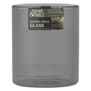 Thyme & Table 13 fl oz Double Wall Drinking Glass, Black