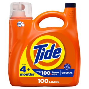 Tide Laundry Detergent Liquid, Original Scent, 132 fl oz, 100 Loads, HE Compatible