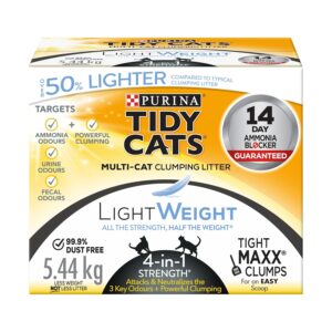 Tidy Cats 4-in-1 Strength Cat Litter, LightWeight Multi-Cat - 5.44 kg Box
