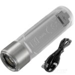 TIKI CRI White + UV Light Rechargeable LED Keylight 300 Lumens Built-in Li-ion Battery Mini Body Fingertips Flashlight