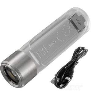 TIKI CRI White + UV Light Rechargeable LED Keylight 300 Lumens Built-in Li-ion Battery Mini Body Fingertips Flashlight