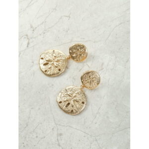 Time and Tru Goldtone Sand Dollar Earrings, 1 Pair