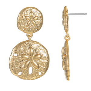 Time and Tru Goldtone Sand Dollar Earrings, 1 Pair