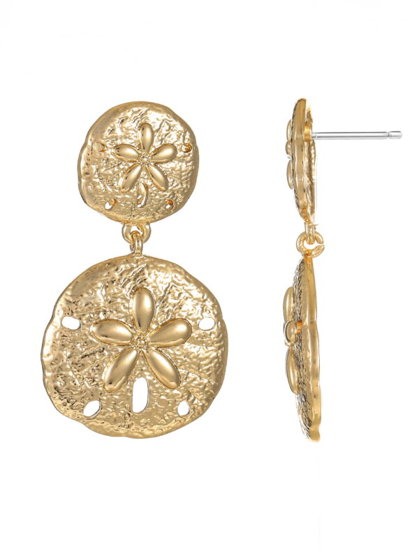 Time and Tru Goldtone Sand Dollar Earrings, 1 Pair Time and Tru Goldtone Sand Dollar Earrings, 1 Pair