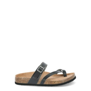 Time and Tru Women's Asymmetric Strap Footbed Sandals, Wide Width Available
