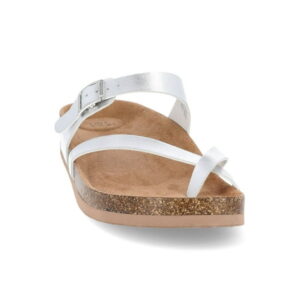 Time and Tru Women's Asymmetric Strap Footbed Sandals, Wide Width Available