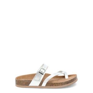 Time and Tru Women's Asymmetric Strap Footbed Sandals, Wide Width Available