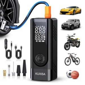 Tire Inflator Portable Air Compressor - 180PSI Air Compressor with Tire Pressure Gauge, 25000mAh & 3X Faster Portable Air Pump for Cars, Bikes & Motorcycle Tires, Balls, Car...