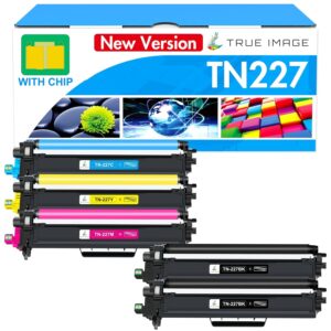TN227 TN-227BK/C/M/Y High Yield Toner Cartridge: Compatible Replacement for Brother TN223 TN 227BK/C/M/Y for HL-L3270CDW MFC-L3770CDW HL-L3290CDW MFC-L3750CDW HL-L3210CW Printer...