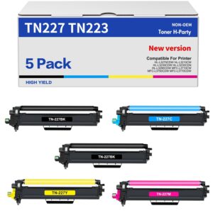 TN227 TN-227BK/C/M/Y High Yield Toner Cartridge: HL-L3290CDW Compatible Replacement for Brother TN-223BK/C/M/Y TN-227 TN223 TN 227 for HL-L3270CDW MFC-L3770CDW MFC-L3750CDW...