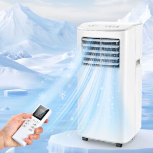 Tolsprint Portable Air Conditioners, 8500 BTU 3 In1 Air Conditioner with Remote Control,Portable AC Cooling Range up to 360 Sq.ft, Windows Kit,Brush,White