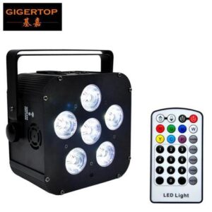 TP-B04 Black Color Case 6x18W RGBWA UV 6IN1 Battery Wireless Led Par Light Square Shape Low Noise Cooling Fan 100V-220V