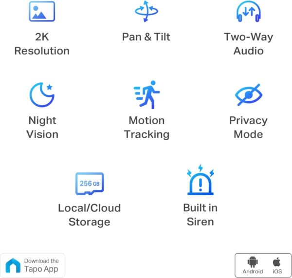 TP-Link Tapo 2K Pan/Tilt Indoor Security WiFi Camera, Baby & Pet Camera w/ 360° Motion Tracking, 2-Way Audio, Night Vision, Cloud & Local Storage (Up to 256 GB), Works w/ Alexa...