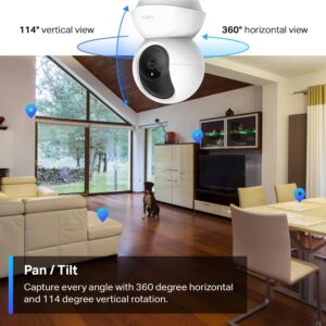 TP-Link Tapo 2K Pan/Tilt Indoor Security WiFi Camera, Baby & Pet Camera w/ 360° Motion Tracking, 2-Way Audio, Night Vision, Cloud & Local Storage (Up to 256 GB), Works w/ Alexa...