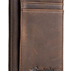 Travelambo Slim Wallet Front Pocket Minimalist Leather RFID Blocking Medium Size