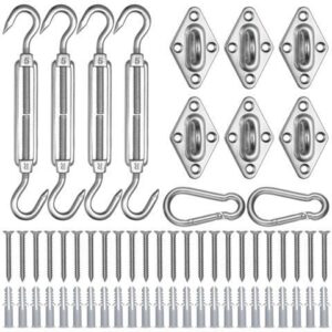 Triangle Sun Shade Sail Hardware Kit 304 Anti-Rust Stainless Steel Garden 2 Pack