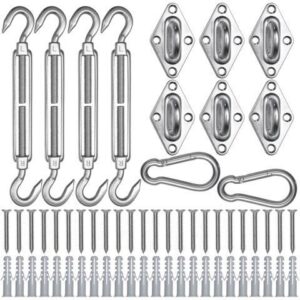 Triangle Sun Shade Sail Hardware Kit 304 Anti-Rust Stainless Steel Yard 2 Pack